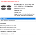 thumbnail image 2 of Rear Brake Pad Set - Compatible with 1999 - 2004 Ford F-350 Super Duty 2000 2001 2002 2003, 2 of 2