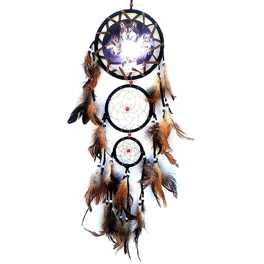 Handmade Dream Catcher Circular With Feather Wall Hanging Decoration Ornament 