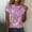 Purple, variant on HOMBOM Women Blouses Casual Sequin Print Crewneck Blue Short Sleeve T-shirts Tunic Tops