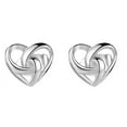 thumbnail image 1 of Pendientes de botón con forma de corazón de amor Pendientes de plata de ley 925 para prevenir alergias para regalos de joyería, 1 of 2