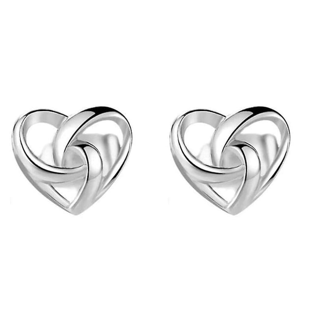 Pendientes de botón con forma de corazón de amor Pendientes de plata de ley 925 para prevenir alergias para regalos de joyería