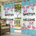 thumbnail image 2 of Outdoor Curtains for Patio Waterproof Pink Flamingo Indoor/Outdoor Curtain Tiebacks Hello Sunshine Beach Privacy Curtain Sun Block Grommet Drapes for Pergolas Gazebo Porch 2 Panel 54x108 Inch, 2 of 9
