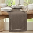 thumbnail image 2 of Saro Lifestyle Laser-Cut Hemstitch Table Runner, 2 of 5