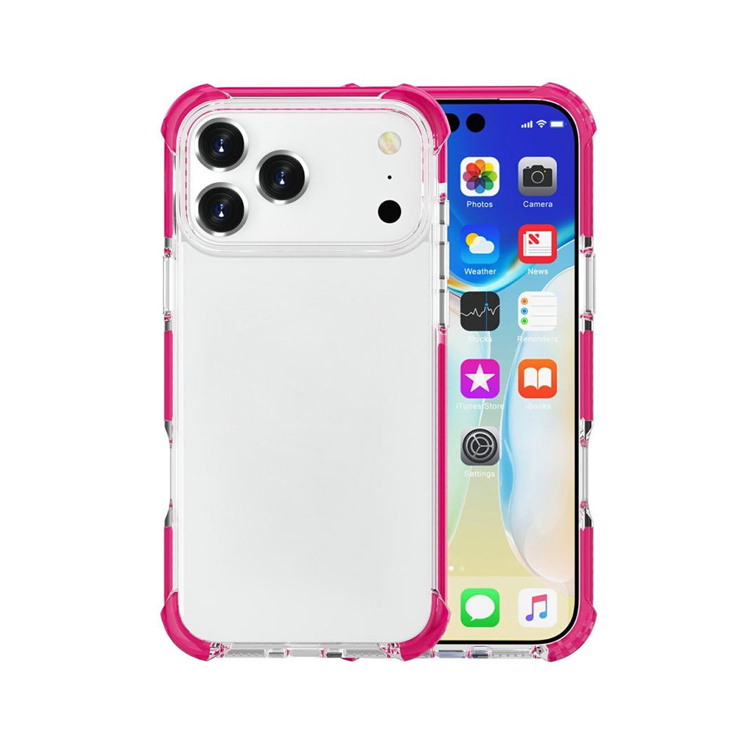 Shockproof TPU Mesh Sport Case for iPhone 17 Pro Max with Wireless Charging - Pink