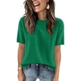 thumbnail image 4 of MEICHEN Women's Short Sleeve Pullover Fashion Crew Neck Knitted Shirt Elegant Lightweight Short Sleeve Spring Summer, 4 of 7