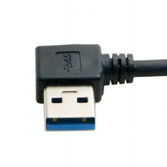 FVH Left Angled USB 3.0 Type-A Male to USB 3.0 Type-A Female Extension Cable 20cm 5Gbps 90 Degree