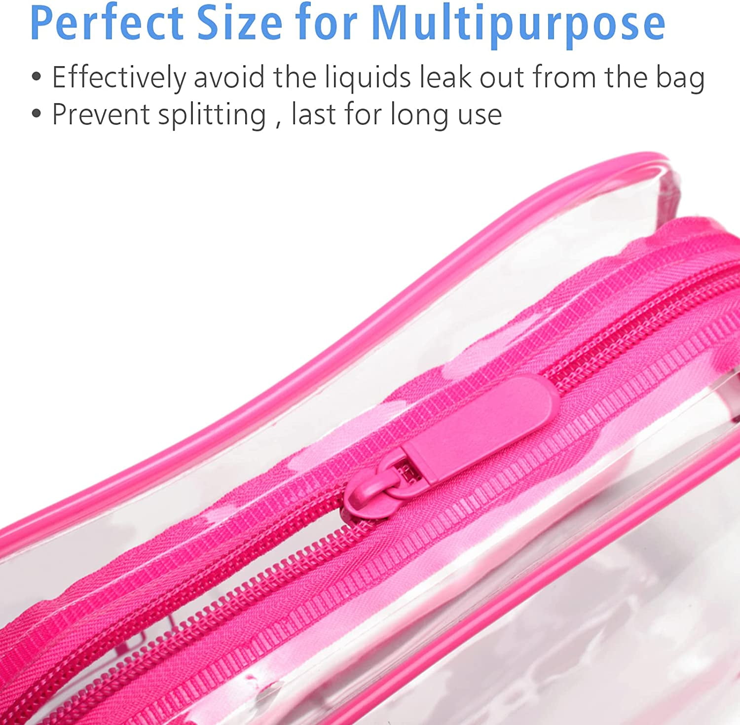 TSA Approved Clear Toiletry Bag - Lychii Pink – TweezerCo