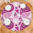 thumbnail image 2 of Round Tablecloth 44" Waterproof Oxford Fabric, Elastic Edge, Paisley Design, Fitted and Easy to Maintain for Kitchen or Patio, 2 of 7