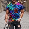 thumbnail image 2 of Erwazi Men's Tie Dye Printed T-Shirt Crew Neck Short Sleeve Pullover Casual Trendy Top, 2 of 5