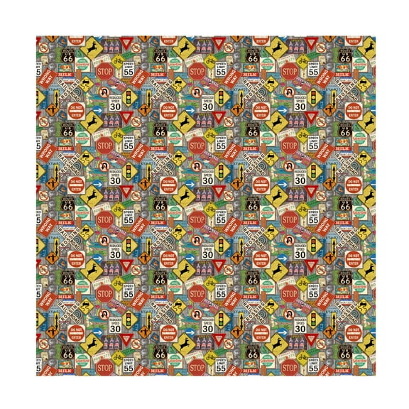 Canvas Wall Art - Jean Plout 'Highway Signs' Wall Art for Living Room, Bedroom, or Office Décor by Trademark Fine Art - 14 x 14 Inches