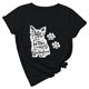 thumbnail image 1 of Camiseta de manga corta con estampado de animales y cuello redondo suelto a la moda de verano para mujer Pompotops hfajkhk135087, 1 of 7