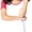 White/Red, variant on ToBeInStyle Girls' Cotton Knit Tee with Contrast Capped Sleeves