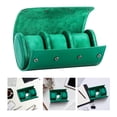 thumbnail image 3 of Segolike 3 Slots Watches Case Portable PU Luxury Retro Watches Organizer Wristwatch Display for Bracelet Trip Men Women , Green, 7.87x3.94x2.76inch StyleC-Green, 3 of 7