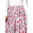 thumbnail image 3 of Women White Floral Botanical Hand Block Print Cotton Maxi Skirt with Elastic Waist for Her, Soft Everyday Style, XL, 3 of 6
