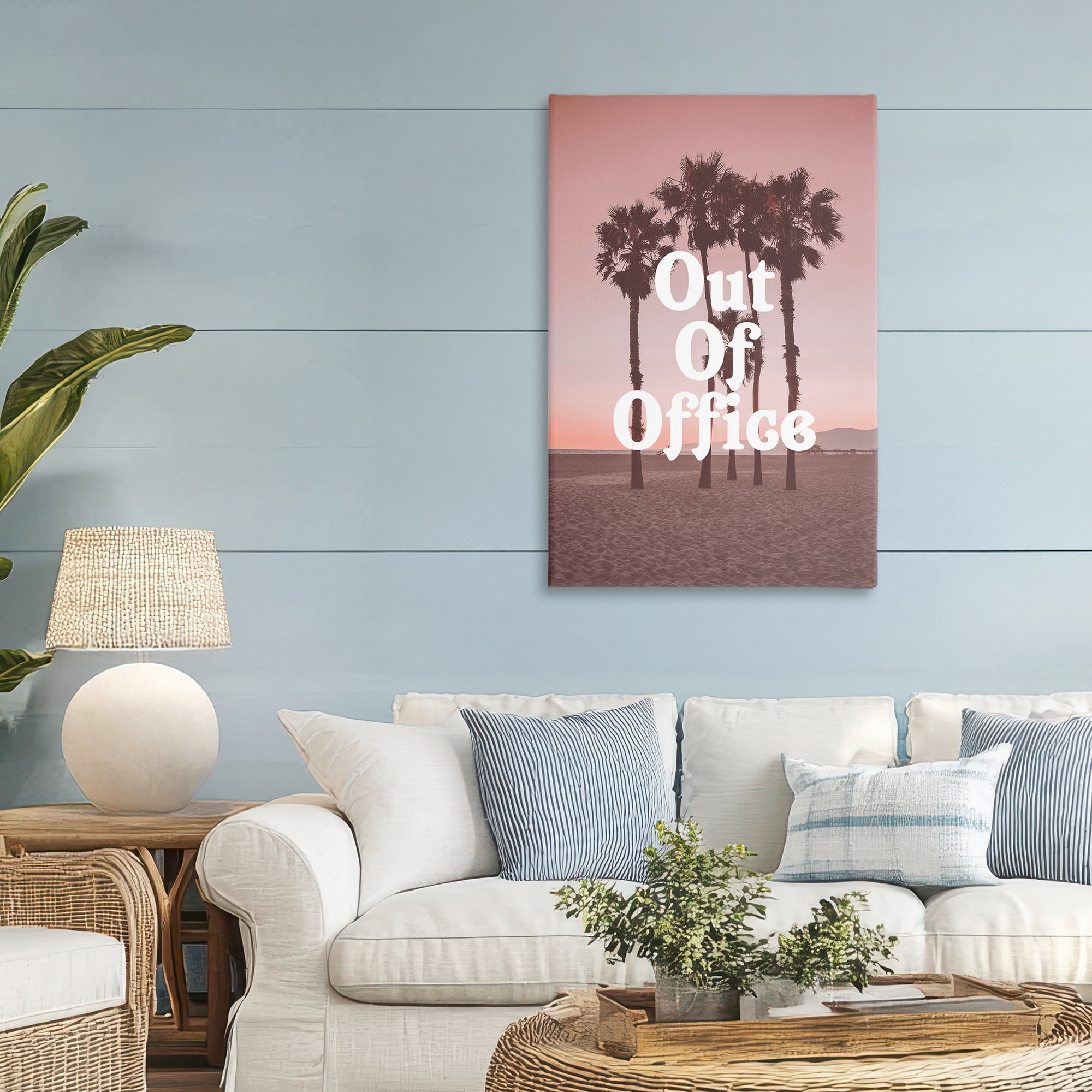 Stupell Industries Pink Tropical Out Of Office Canvas Wall Art, design by Lil' Rue