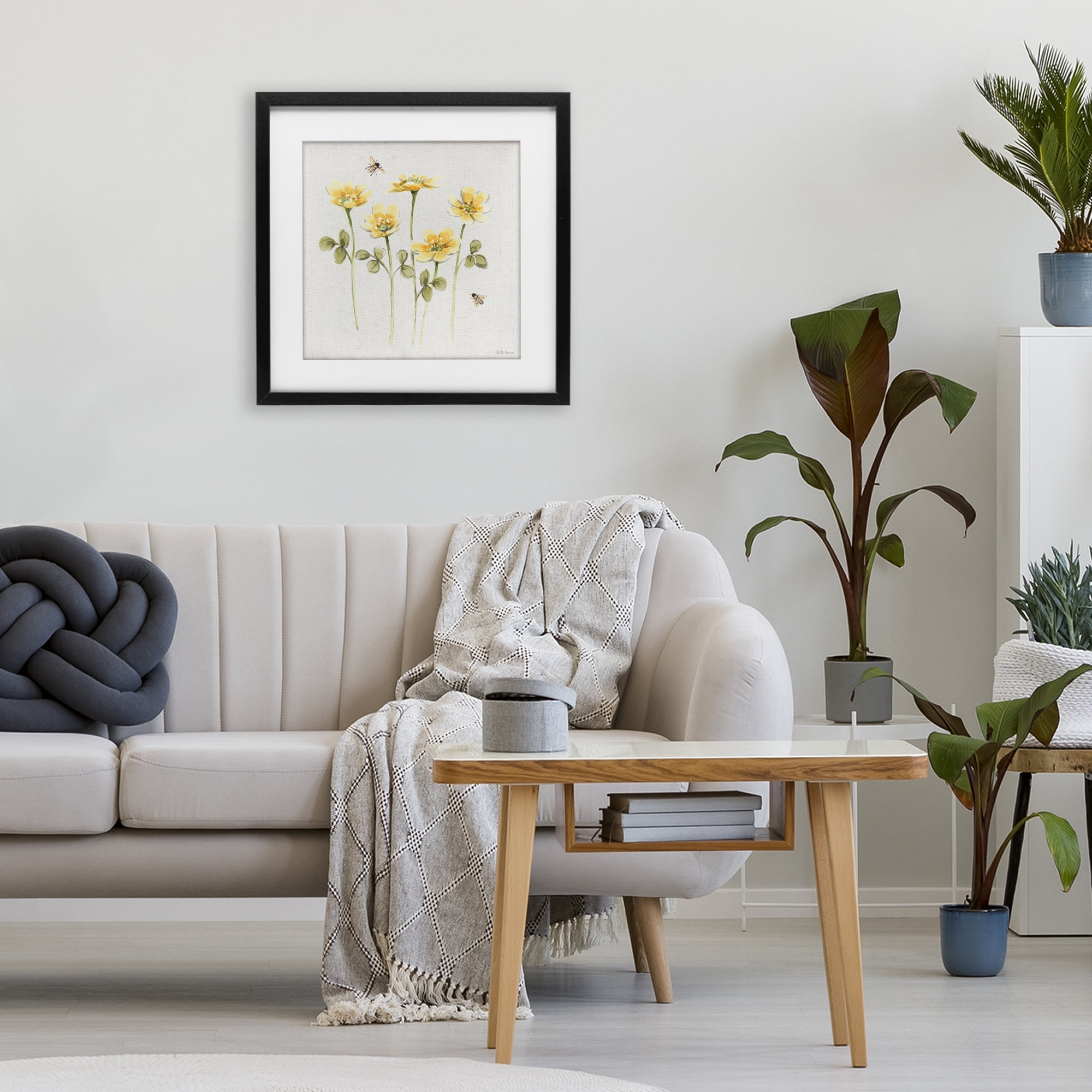 Stupell Industries Sweet Yellow Honey Flowers Black Framed Print Under Glass, design by Beth Grove