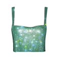 thumbnail image 3 of DuoJiaJ Women's Tank Top Color Beaded Top Crop Top Bra Summer Green L, 3 of 3