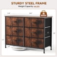 thumbnail image 2 of CONCETTA 6-Drawer Fabric Dresser Storage Chest for Bedroom, Closet, Storage Furniture for Adults, Rustic Brown, 2 of 7