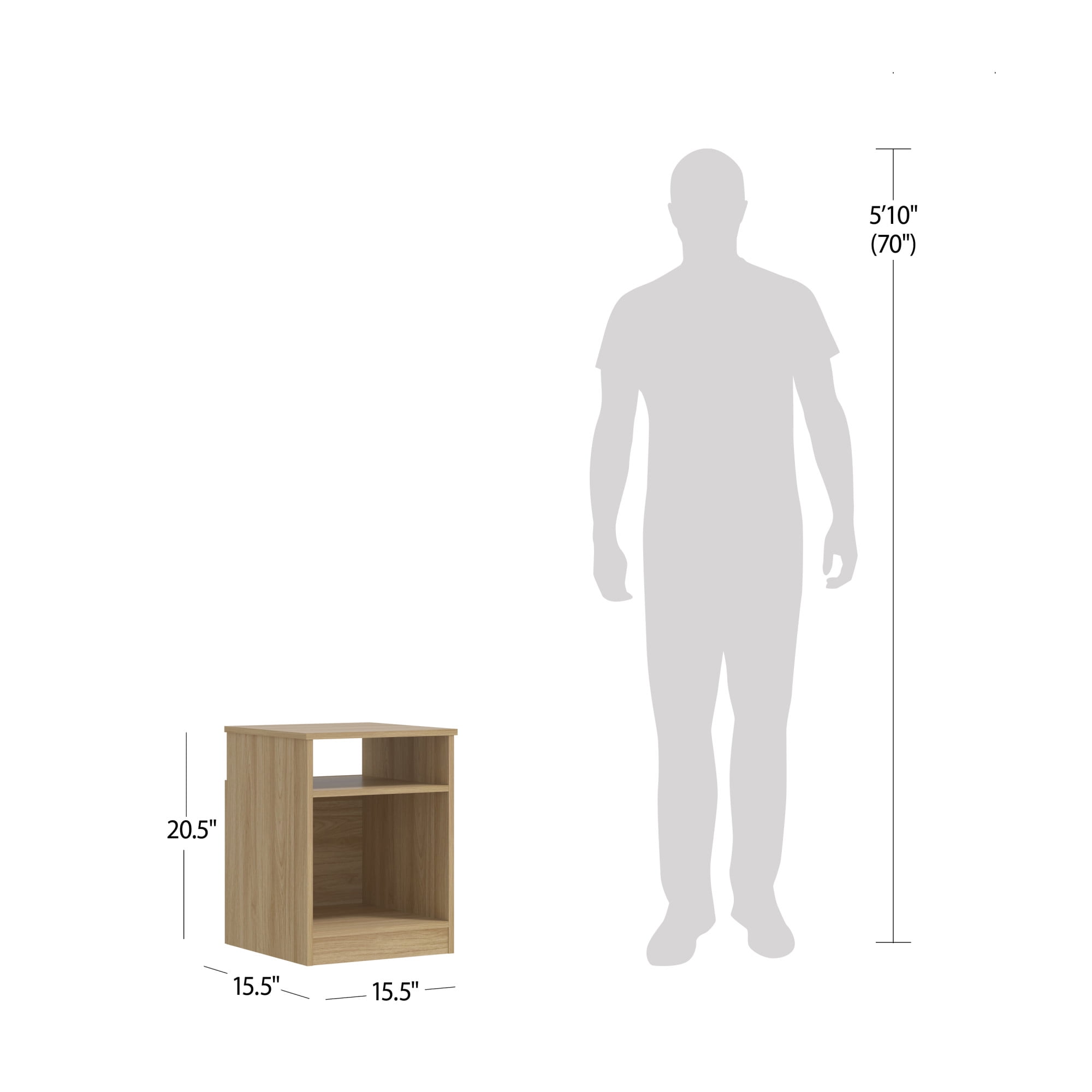Mainstays Ardent Open Shelf Nightstand, Euro Oak