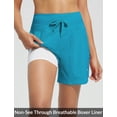 thumbnail image 3 of BALEAF Women's Swim Board Shorts High Waisted Quick Dry UPF 50+ Modest Swimsuits 2025 Swimming Bottoms with Boxer Liner Zipper Pockets Aqua Blue XS, 3 of 7