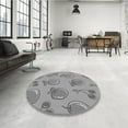 thumbnail image 4 of Ahgly Company Machine Washable Indoor Round Transitional Gray Cloud Gray Area Rugs, 4' Round, 4 of 7