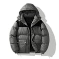 thumbnail image 2 of WRKEKC Jackets for Men Fashion Zip Up Hooded Puffer Jacket with Multiple Pockets Thickened Padding Quilted for Fall Winter Casual Daily Outdoor and Travel Wear, 2 of 6