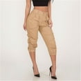 thumbnail image 3 of CHUANK Pantalon pour Femmes Pantalon Capri Harem Décontracté d'Été, 3 of 6