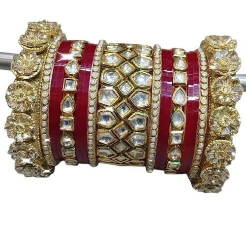 Ensemble de Mariée Chuda Traditionnel Marron