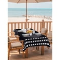 thumbnail image 2 of Outdoor Tablecloth with Umbrella Hole for Patio/Picnic/Party/Camping, Black Geometric Waterproof Table Cloth Rectangle Table Cover Washable, Bohemia Stripes Color Block Modern (60"x 120"), 2 of 9