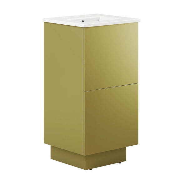 Modway Quantum 18" Bathroom Vanity in White Gold