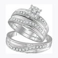 thumbnail image 1 of 10kt White Gold His & Hers Round Diamond Solitaire Matching Bridal Wedding Ring Band Set 1/3 Cttw, 1 of 1