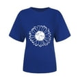 thumbnail image 3 of EQWLJWE Hauts pour Femmes, Chemises Mignonnes Grande Taille Col Rond Imprimé Manches Courtes T-Shirt Décontracté Blouse Ample Rabais, 3 of 7