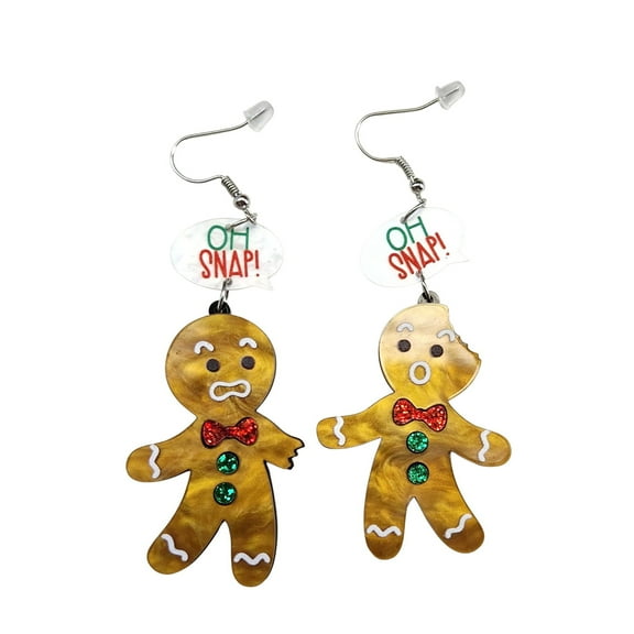 Fogun Exaggerate Christmas Acrylic Earrings Gingerbreads Man Dangle Earrings Simple Drop Earrings Statement Jewelry for Women