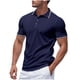 thumbnail image 2 of Blusa y camisa de manga corta con cuello vuelto para hombre, de verano, de malla, informal, holgada, con solapa y botones, de poliéster., 2 of 9