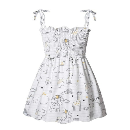 

Summer Savings Clearance! Dezsed 6M-3Y Dress Kids Girl Toddler Baby Girls Sleeveless Sling Dress Cute Cartoon Printed Birthday Dress Children s Clothing