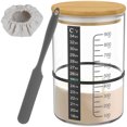 thumbnail image 3 of Sourdough Starter Jar Set, 30 oz Wide Mouth Glass Fermentation Jar with Date-Marking Feeding Band, Thermometer Strip, Silicone Spatula, 7-Piece Set, 3 of 11