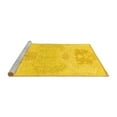 thumbnail image 2 of Ahgly Company Machine Washable Indoor Square Abstract Yellow Modern Area Rugs, 3' Square, 2 of 4
