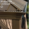 thumbnail image 3 of Kozyard Alexander 12' X 14' Hardtop Permanent Aluminum Metal Gazebo with Galvanized Steel Double Roof Canopy, Curtain and Netting, Gazebo Pavilion for Patio, Backyard, Deck, Lawn (Brown), 3 of 7