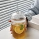 thumbnail image 1 of Vasos de vidrio con tapas y popotes, vaso de vidrio de 17 onzas con tapa de cúpula, vaso de café hel, vasos de boca ancha, bonitos vasos de beber para jugo de batidos, taza de té de, 1 of 3