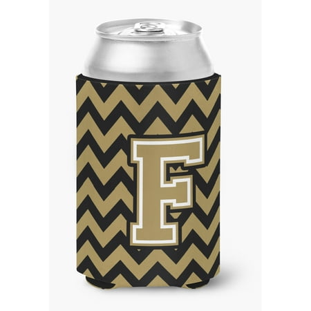 

Letter F Chevron Black and Gold Can or Bottle Hugger