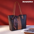 thumbnail image 3 of Montana West Tote Bags for Women Medium Top Handle Handbags with Scarf, Orange Coffee, 3 of 7