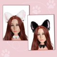 thumbnail image 2 of Set of 2 Cute Cat Ears Headbands with Bells and Bows and 2 Necklaces with Bells for Fancy Dress Cosplay Party Hair Accessory for Women Girls Adults Te, 2 of 4