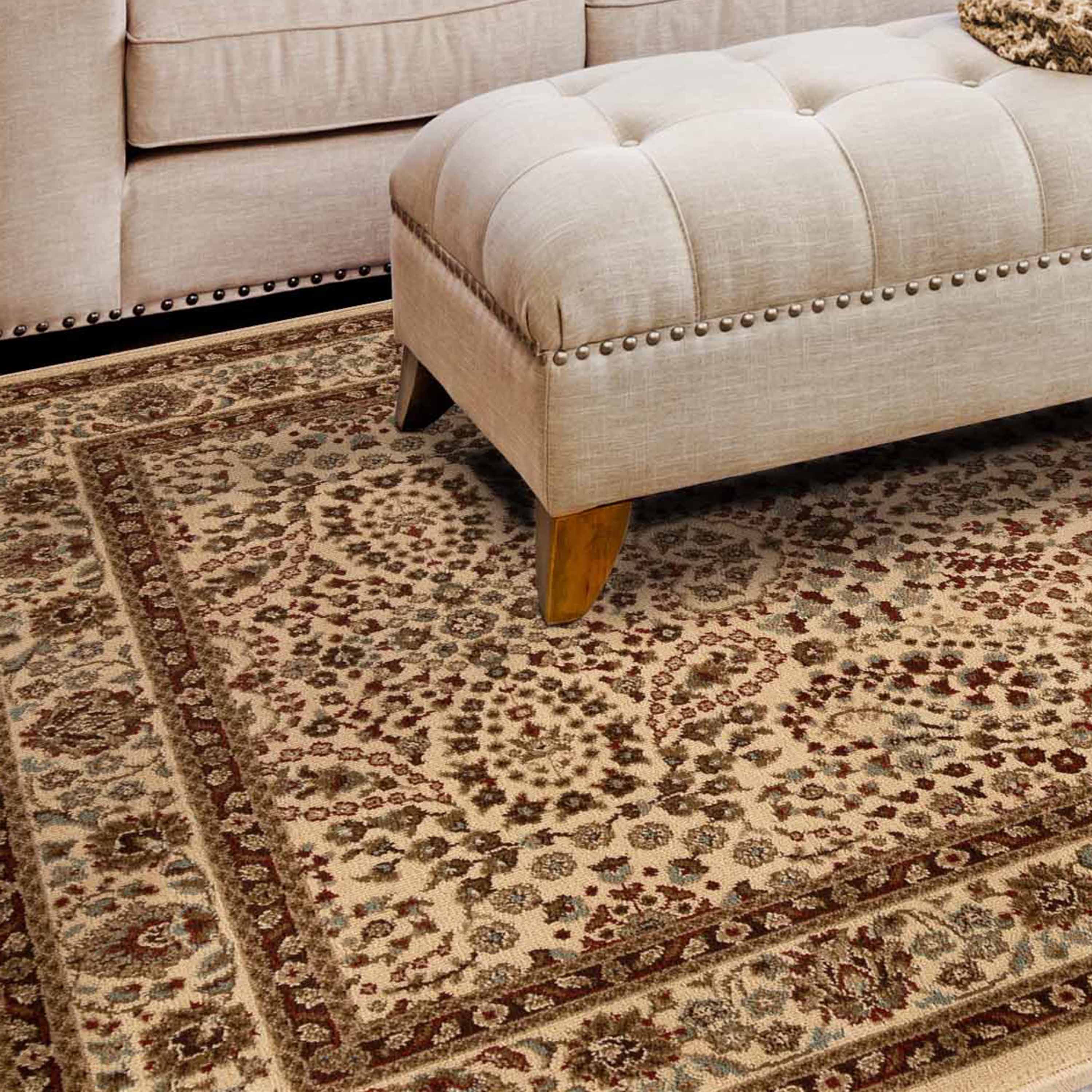 Superior Traditional, Classic Floral Scroll Border Area Rug, 8' x 10'