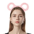 thumbnail image 2 of Kokovifyves Clearance Sales!Women Winter Thick Plush Headband Round Bear Ears Makeup Hair Hoop Bandana Purple, 2 of 4