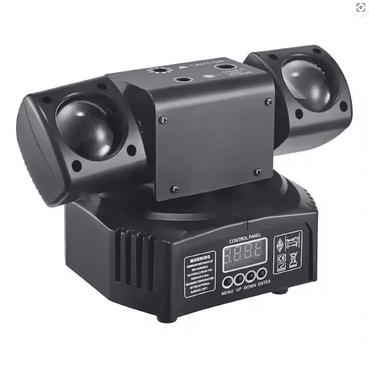 2-Arm Moving Head DJ Stage Light with RGBW Beams & Starlight Effects - 540° Pan 360° Tilt - DMX & Sound Control for Parties Events - Dual Head Disco Light