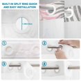 thumbnail image 5 of No Hook Shower Curtain, Pink Grey Palm Leaves Shower Curtains for Bathroom with See Through Top Window, Summer Botanical Tropical Leaf Waterproof & Washable Bath Curtain Narrow 54"x78", 5 of 9
