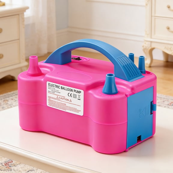 Electric Balloon Pump, Portable Dual-Nozzle Blower Inflator, Perfect for Parties/Decorations, Blue