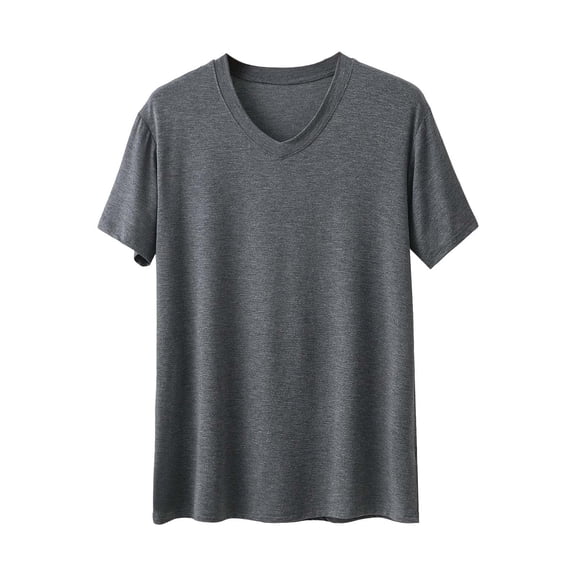 yillto Mens Shirts L-5XL Short Sleeve V Neck Tee Summer Basic Casual Loose Plain Lightweight Tshirts