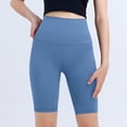 thumbnail image 4 of Pantalones Cortos de Motociclista de Cintura Alta para Mujeres Control Del Vientre Pantalones Cortos de Yoga de Color Sólido Fondos de Entrenamiento Elásticos sin Costuras Pantalones de Trabajo de Ci, 4 of 6