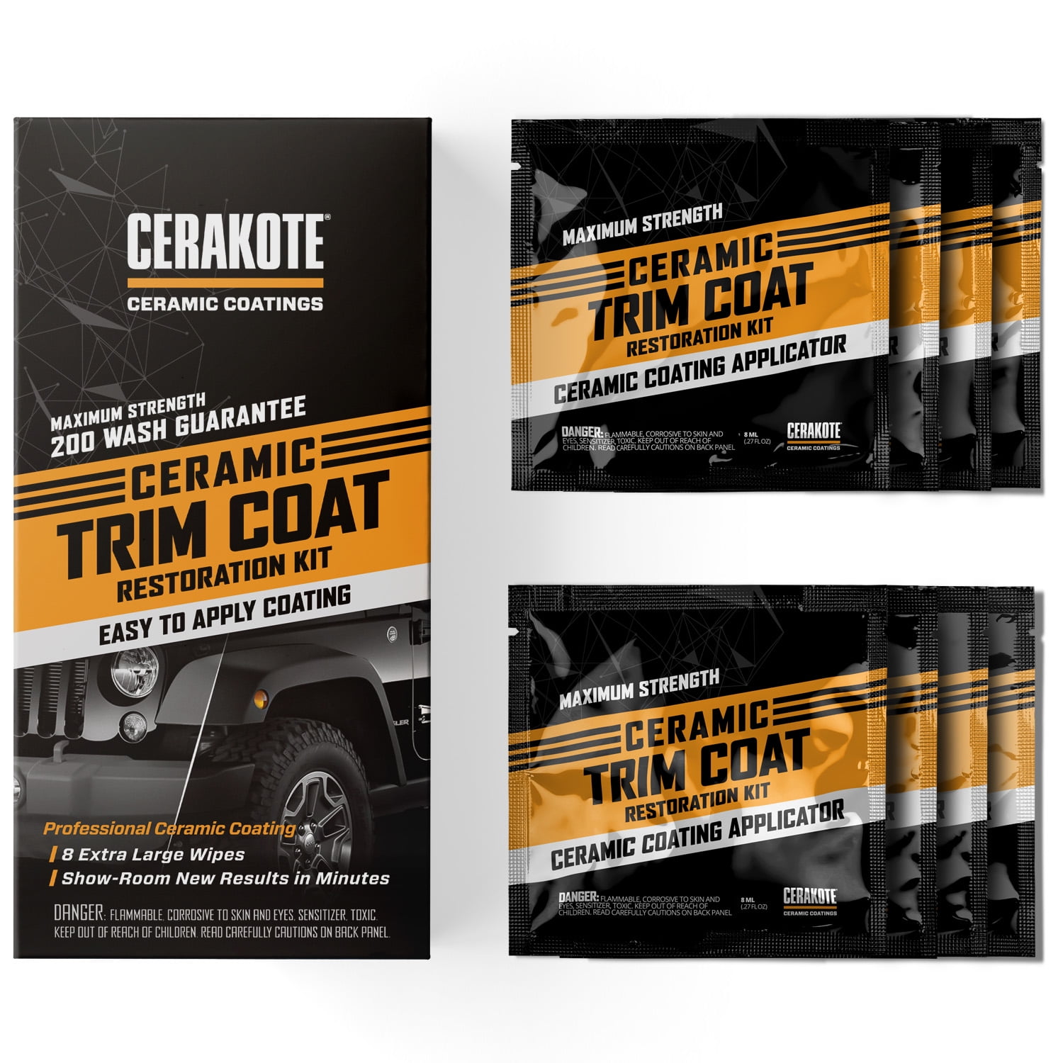 CERAKOTE® Ceramic Trim Coat, Plastic Trim Restorer - Maximum Strength -  Lasts 200 Washes